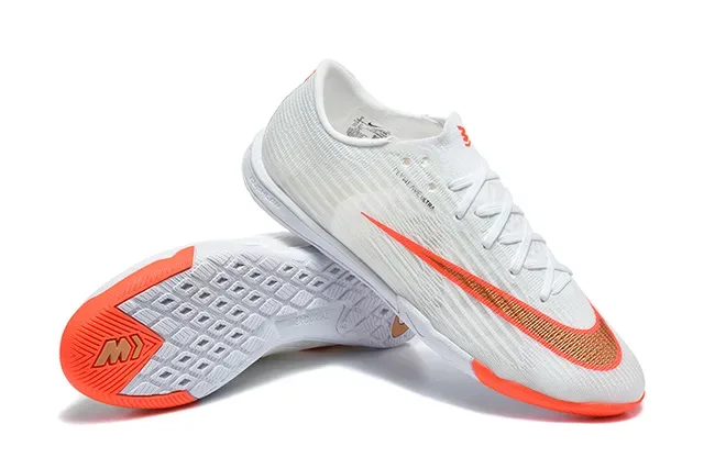 Nike Mercurial Flyweave Ultra أبيض برتقالي أحذية كرة القدم الداخلية 7