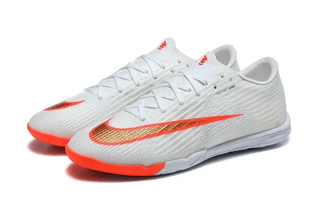 Nike Mercurial Flyweave Ultra أبيض برتقالي أحذية كرة القدم الداخلية 8