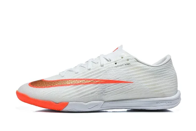 Nike Mercurial Flyweave Ultra أبيض برتقالي أحذية كرة القدم الداخلية 10