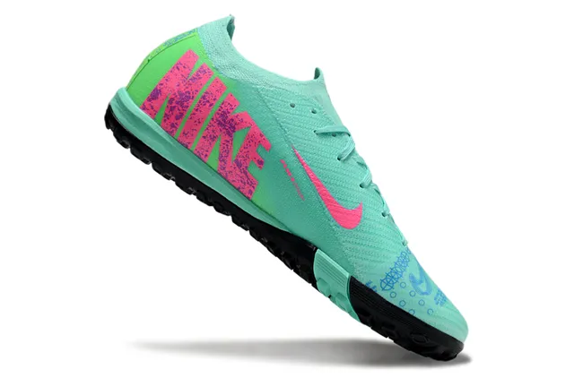 Nike Mercurial أخضر وردي منخفض القطع تناسب الجوارب العلوي نسيج تدرج ملعب كرة القدم أحذية كرة القدم 2