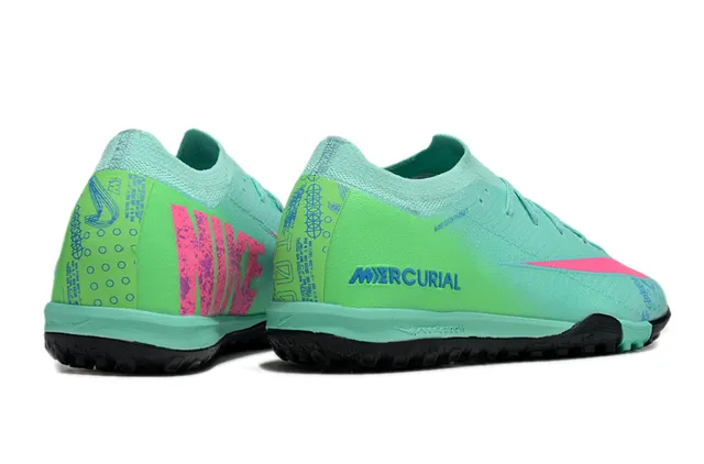 Nike Mercurial أخضر وردي منخفض القطع تناسب الجوارب العلوي نسيج تدرج ملعب كرة القدم أحذية كرة القدم 5
