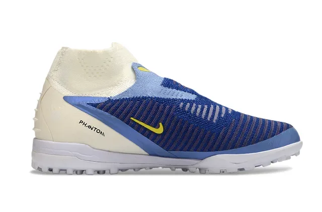 Nike Mercurial Superfly Beige Blue Sock-Fit Collar Flyknit Upper Turf Soccer Shoes 7