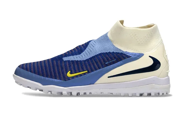 Nike Mercurial Superfly Beige Blue Sock-Fit Collar Flyknit Upper Turf Soccer Shoes 8