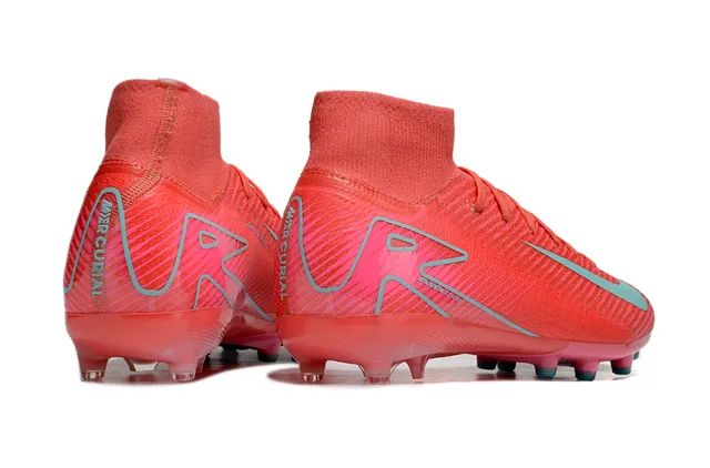 Nike Mercurial Superfly Rose corail Sarcelle Chaussures de football Terre ferme 4