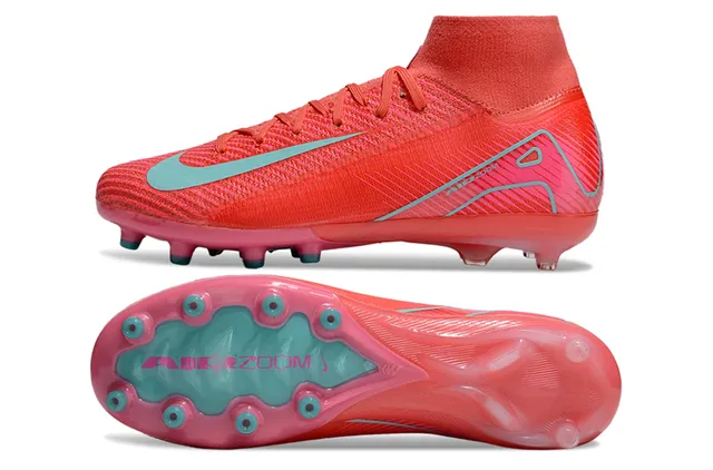 Nike Mercurial Superfly Rose corail Sarcelle Chaussures de football Terre ferme 6