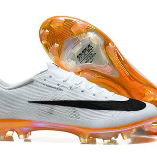 Nike Mercurial Superfly Flyknit Blanc Noir Orange Firm-Ground Chaussures de football