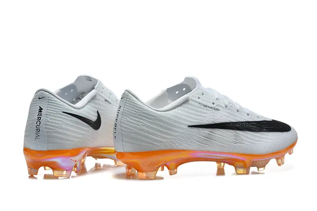 Nike Mercurial Superfly Flyknit Blanco Negro Naranja Firm-Ground Zapatos de fútbol 2