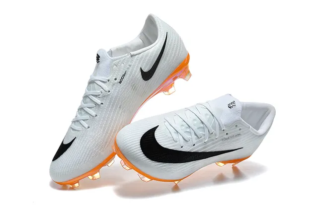 Nike Mercurial Superfly Flyknit Blanco Negro Naranja Firm-Ground Zapatos de fútbol 3