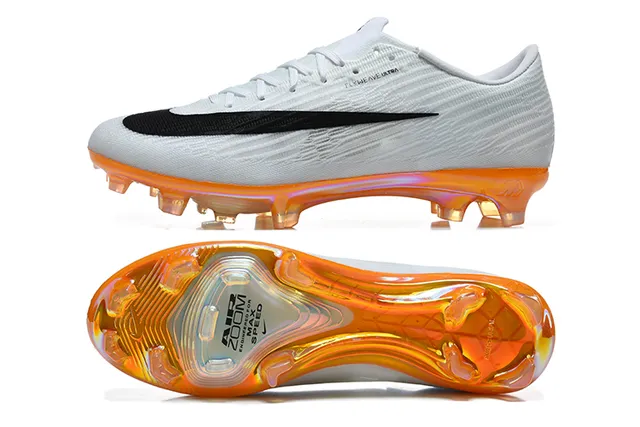 Nike Mercurial Superfly Flyknit Blanco Negro Naranja Firm-Ground Zapatos de fútbol 5
