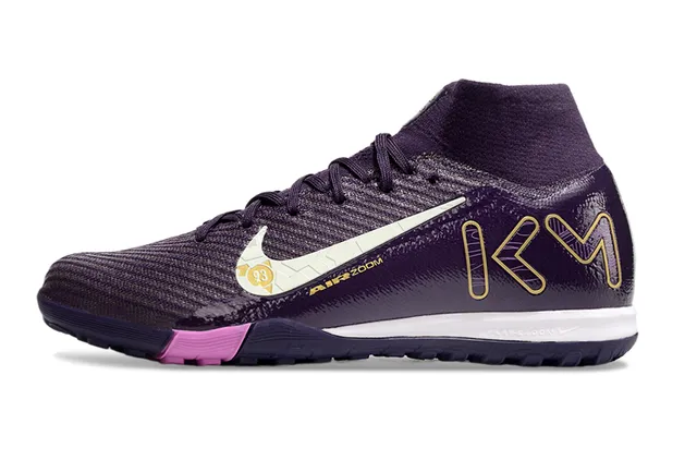 Nike Mercurial Superfly KM Roxo Rosa Sapatos de futebol para grama artificial 3