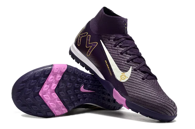 Nike Mercurial Superfly KM Roxo Rosa Sapatos de futebol para grama artificial 4