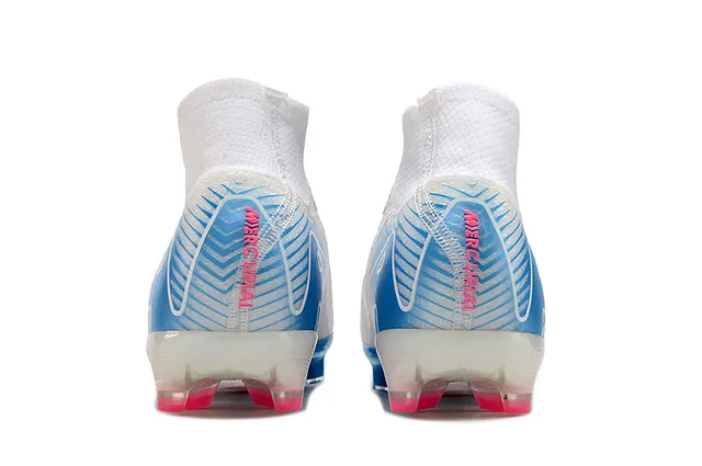 Nike Mercurial Superfly श्वेत गुलाबी नीला Firm-Ground फुटबॉल जूते 4