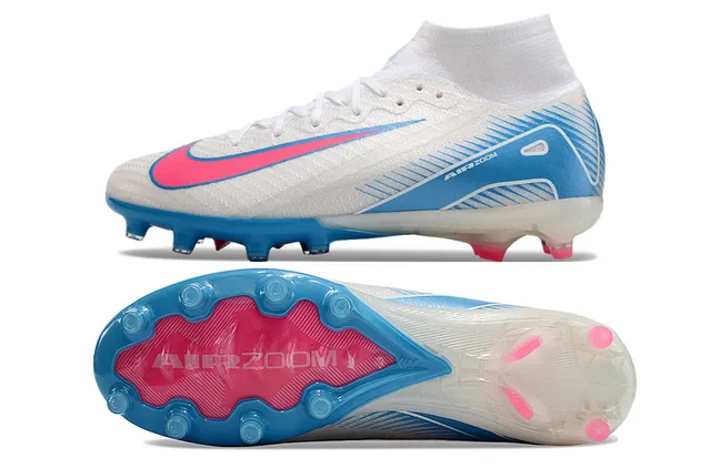 Nike Mercurial Superfly श्वेत गुलाबी नीला Firm-Ground फुटबॉल जूते 5