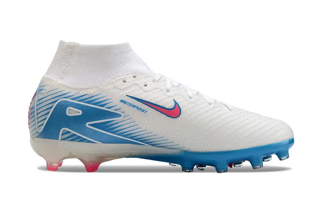 Nike Mercurial Superfly श्वेत गुलाबी नीला Firm-Ground फुटबॉल जूते 7