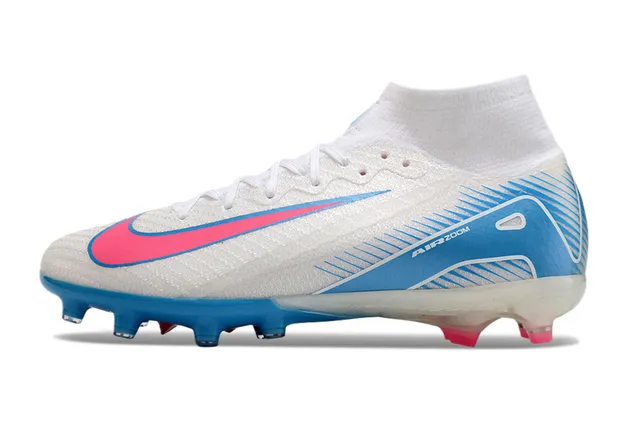 Nike Mercurial Superfly श्वेत गुलाबी नीला Firm-Ground फुटबॉल जूते 8