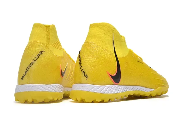 Nike Mercurial Superfly Amarelo Preto Alto Corte Ajuste Meia Construção Malha Superior Sapatos de Futebol para Gramado 5