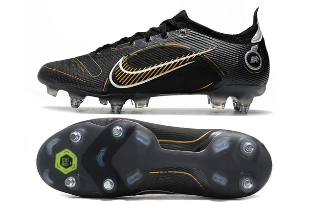 Nike Mercurial Vapor أسود ذهبي أبيض أرض صلبة أحذية كرة القدم 2