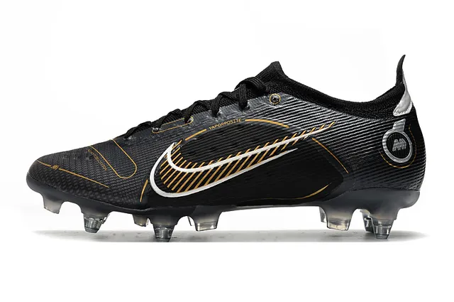 Nike Mercurial Vapor أسود ذهبي أبيض أرض صلبة أحذية كرة القدم 5