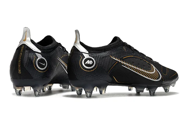 Nike Mercurial Vapor أسود ذهبي أبيض أرض صلبة أحذية كرة القدم 7