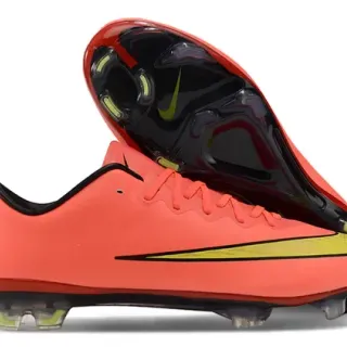 Nike Mercurial Vapor Laranja e Amarelo Neón Chuteiras de Futebol para Gramado Firme