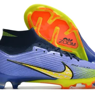 Nike Mercurial Vapor Chaussures de football Violet Jaune Col sock-fit Empiñe tricot texturé Semelle firm-ground