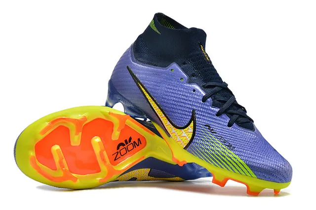Nike Mercurial Vapor Tênis de Futebol Roxo Amarelo Col Sock-Fit Upper Knit Texturizado Sola Firm-Ground 2