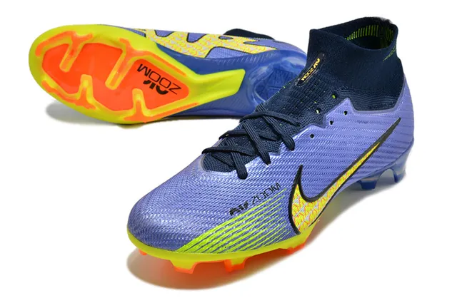 Nike Mercurial Vapor Tênis de Futebol Roxo Amarelo Col Sock-Fit Upper Knit Texturizado Sola Firm-Ground 3