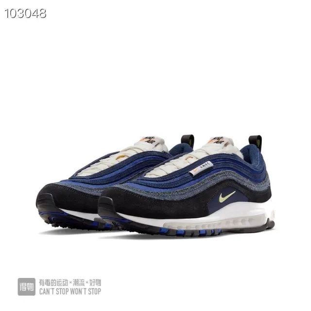 Nike Navy Black Layered Wave Upper Visible Air Cushioning Lifestyle Sneakers 4