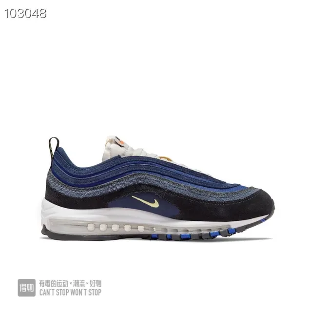 Nike Navy Black Layered Wave Upper Visible Air Cushioning Lifestyle Sneakers 6