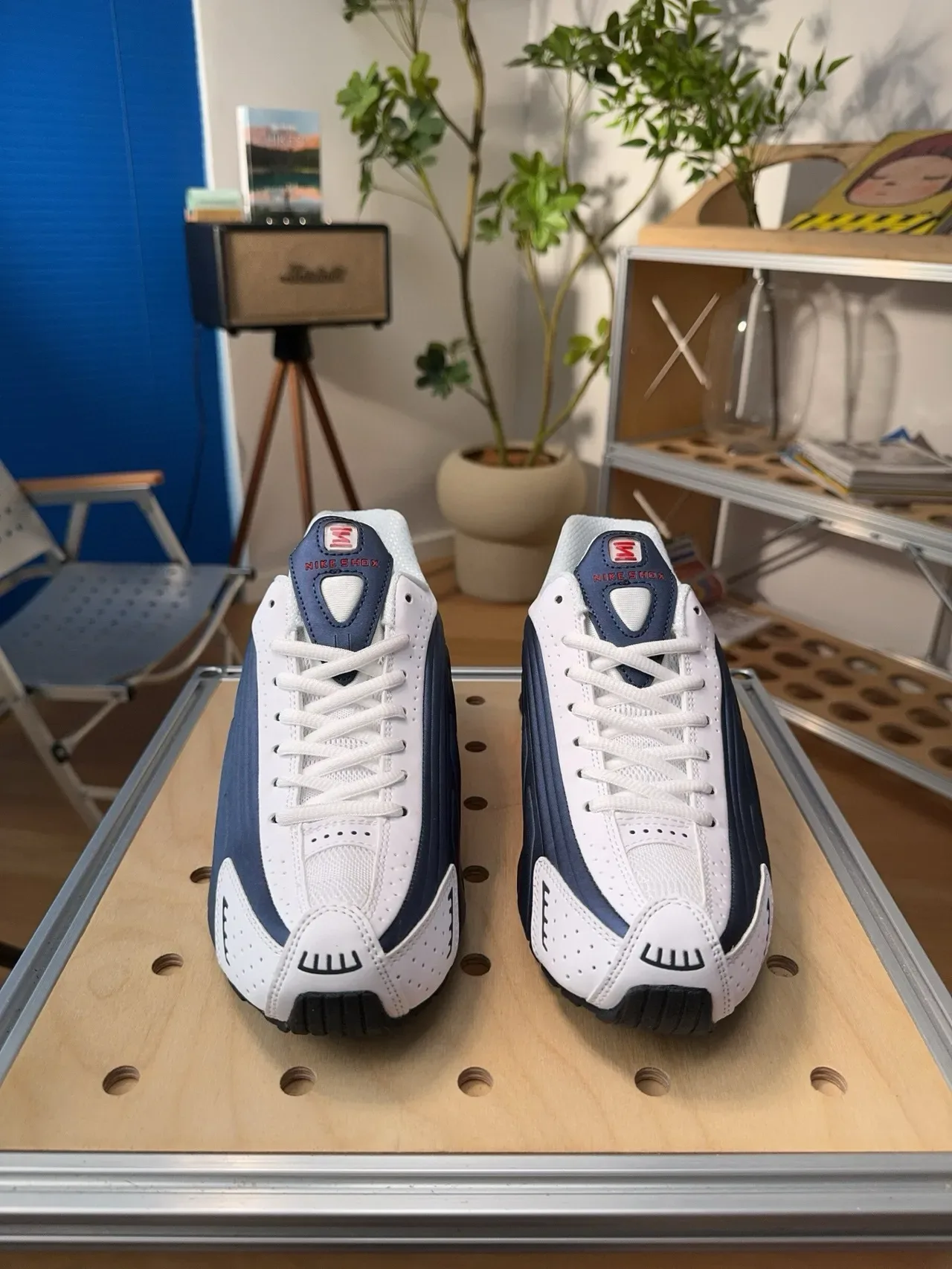 Chaussures Lifestyle Nike Navy Red Shox Système de Coussinement Tige Perforée 5