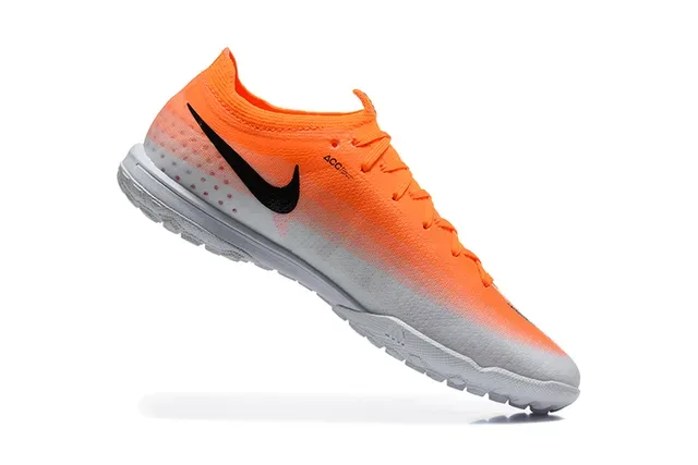 Nike Orange Black Low-Cut Knit Upper Gradient Fade Turf Soccer Shoes 3