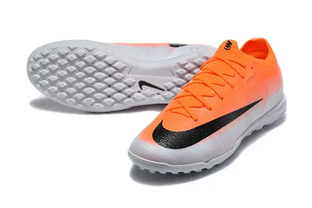 Nike Orange Black Low-Cut Knit Upper Gradient Fade Turf Soccer Shoes 6