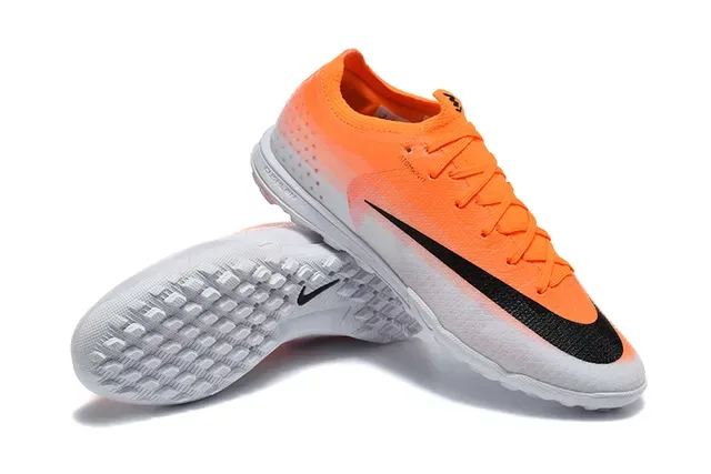Nike Orange Black Low-Cut Knit Upper Gradient Fade Turf Soccer Shoes 7