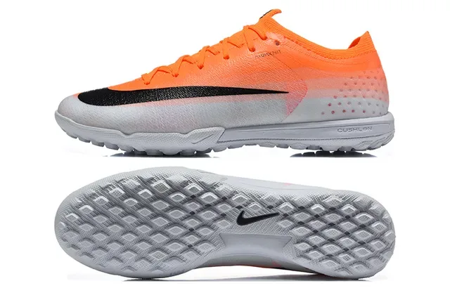 Nike Orange Black Low-Cut Knit Upper Gradient Fade Turf Soccer Shoes 9