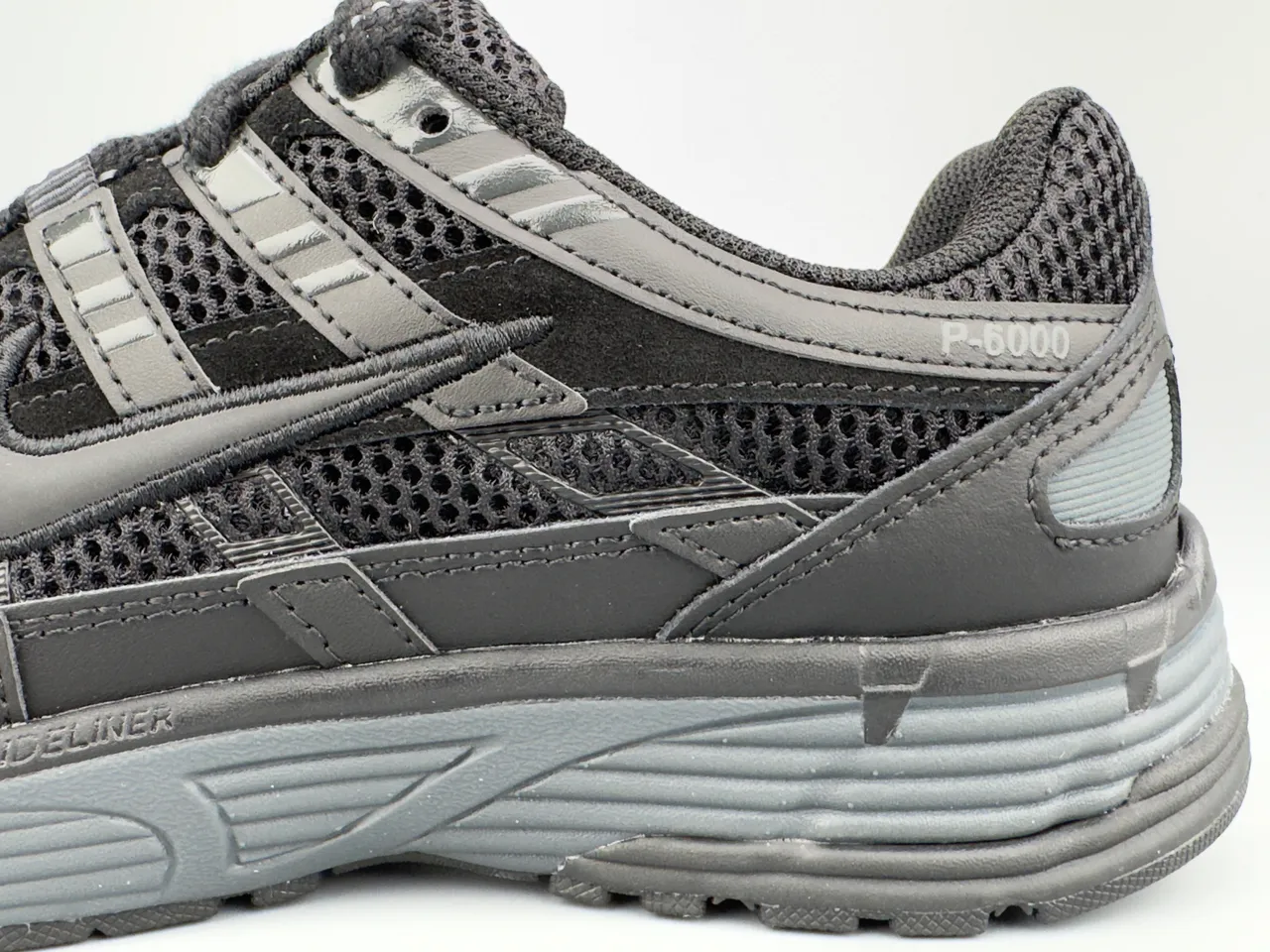 Nike P-6000 Black and Dark Gray Running Shoes 5