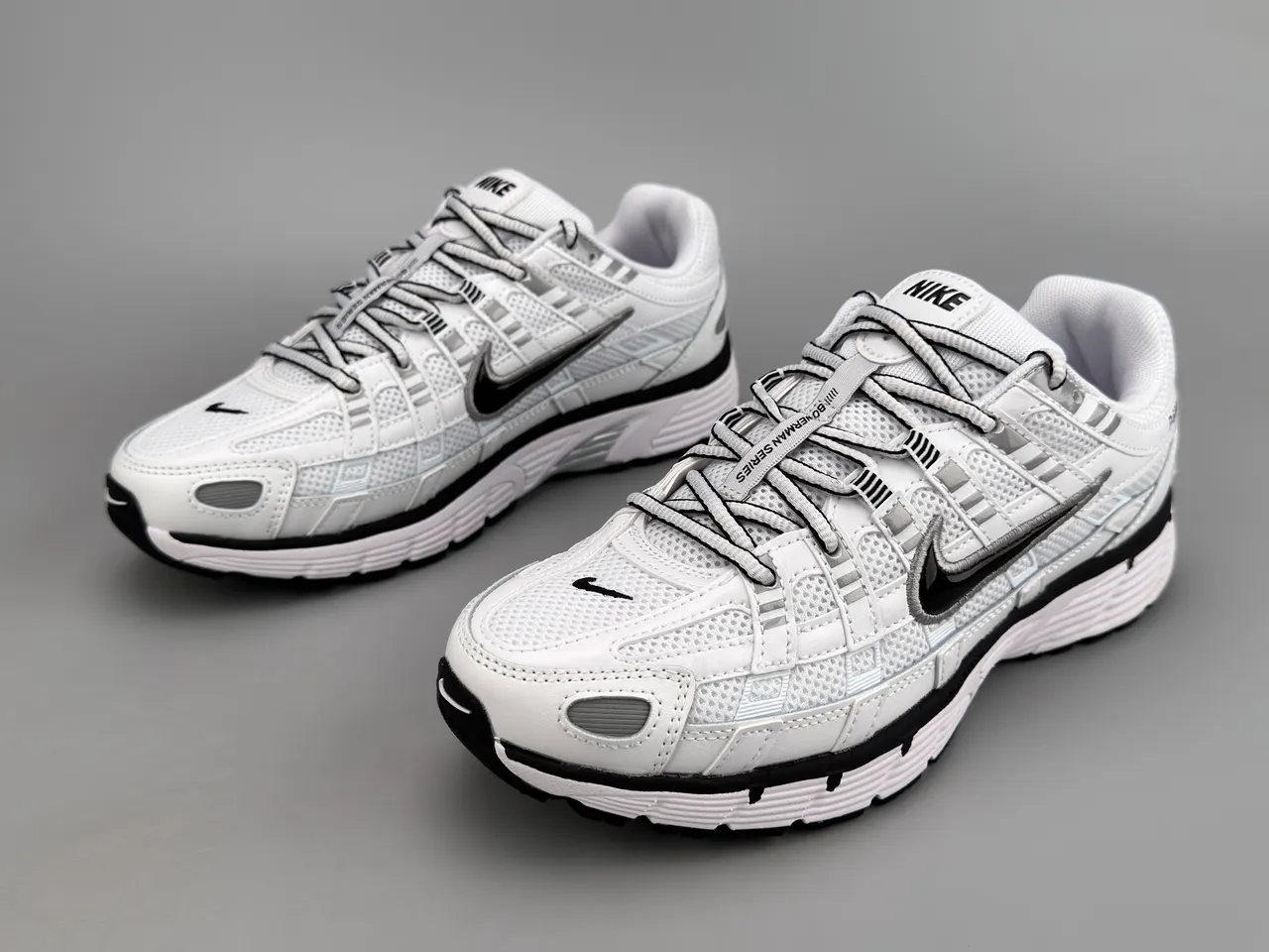 Nike P-6000 White Black Gray Running Shoes 5