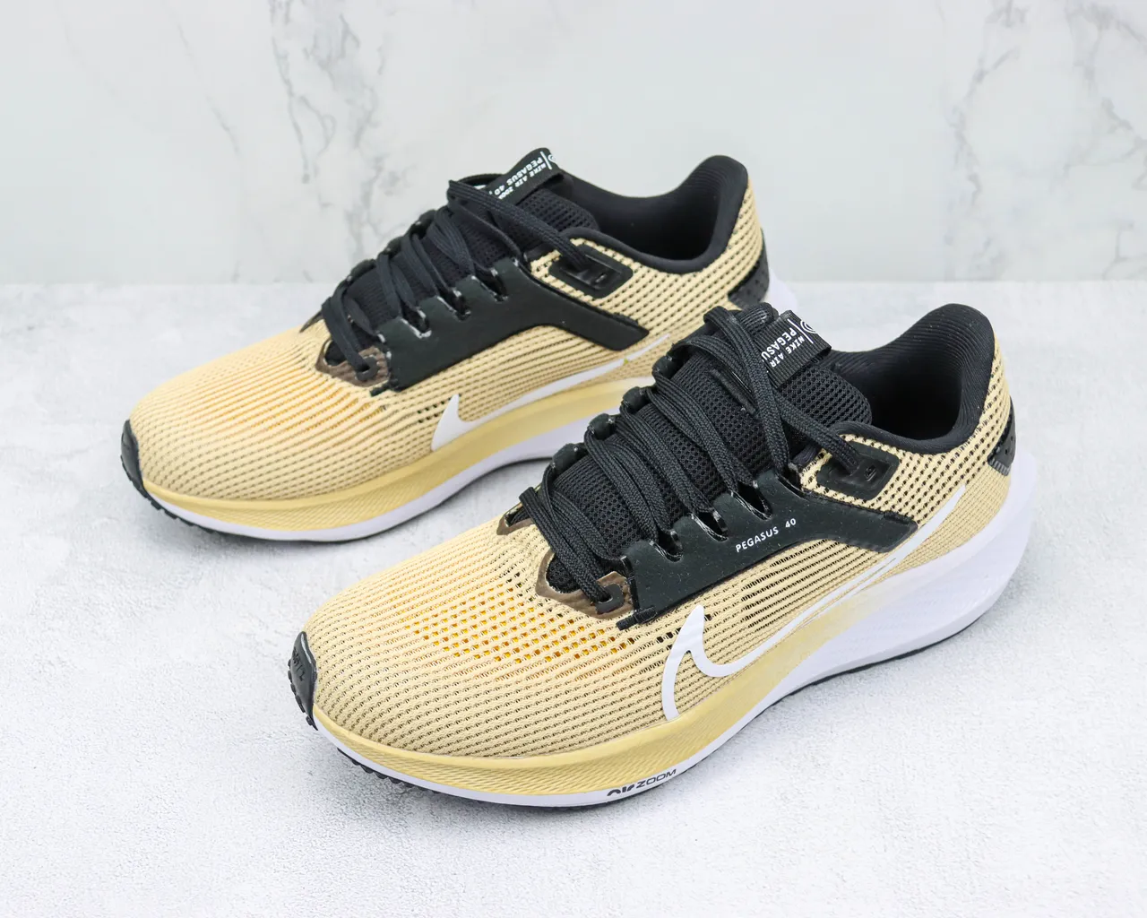Nike Pegasus 40 বেইজ কালো সাদা রানিং শু 4