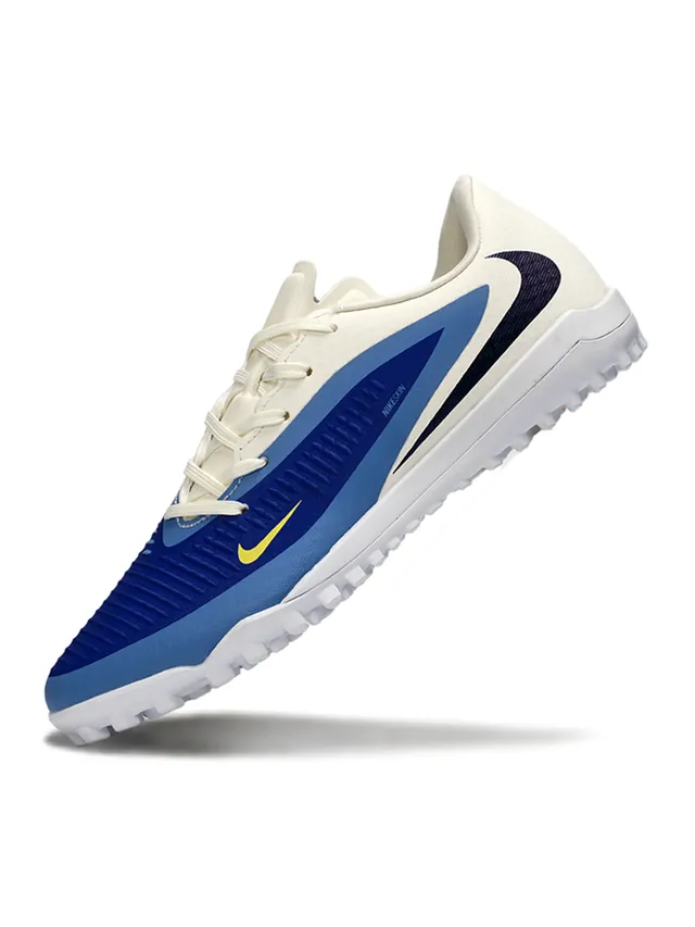 Nike Phantom GT Beige Blue sapato de baixo corte superior de sintético texturizado sapatos de futebol para gramado 3