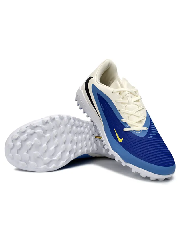 Nike Phantom GT Beige Blue sapato de baixo corte superior de sintético texturizado sapatos de futebol para gramado 4