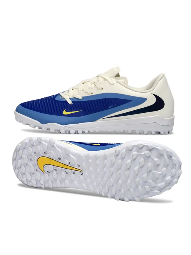 Nike Phantom GT Beige Blue sapato de baixo corte superior de sintético texturizado sapatos de futebol para gramado 6