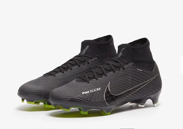 Nike Phantom GT Black Green High-Cut Flyknit Collar Textured Synthetic Upper Firm-Ground Soccer Shoes 2