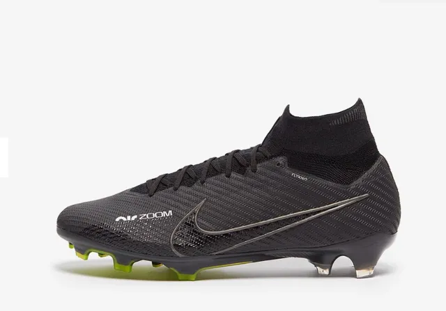 Nike Phantom GT Black Green High-Cut Flyknit Collar Textured Synthetic Upper Firm-Ground Soccer Shoes 6