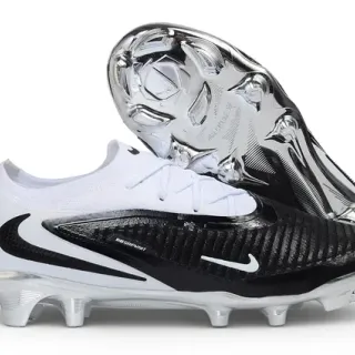 Nike Phantom GT Black White Metallic Firm-Ground Soccer Shoes