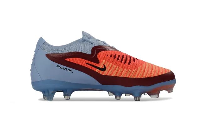 Nike Phantom GT Azul Naranja Bajo Corte Cuello de Tejido Cordones Asimétricos Césped Natural Zapatos de Fútbol 5