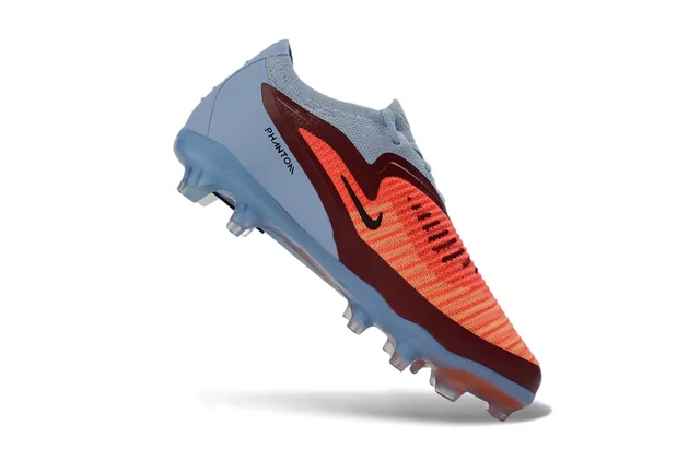 Nike Phantom GT Azul Naranja Bajo Corte Cuello de Tejido Cordones Asimétricos Césped Natural Zapatos de Fútbol 6