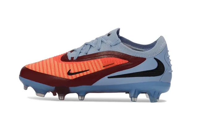 Nike Phantom GT Azul Naranja Bajo Corte Cuello de Tejido Cordones Asimétricos Césped Natural Zapatos de Fútbol 7
