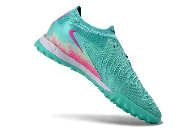 Nike Phantom GT Blue Pink Knit Upper Gradient Swoosh Turf Soccer Shoes 2