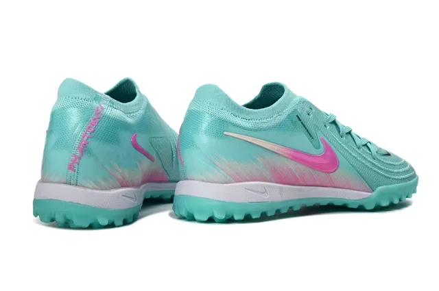 Nike Phantom GT Blue Pink Knit Upper Gradient Swoosh Turf Soccer Shoes 5