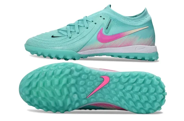 Nike Phantom GT Blue Pink Knit Upper Gradient Swoosh Turf Soccer Shoes 6