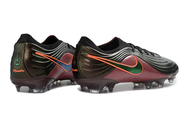 Nike Phantom GT Bordeaux Noir Motif Ondulé Tige Synthétique Chaussures de Football pour Terrain Firme 15